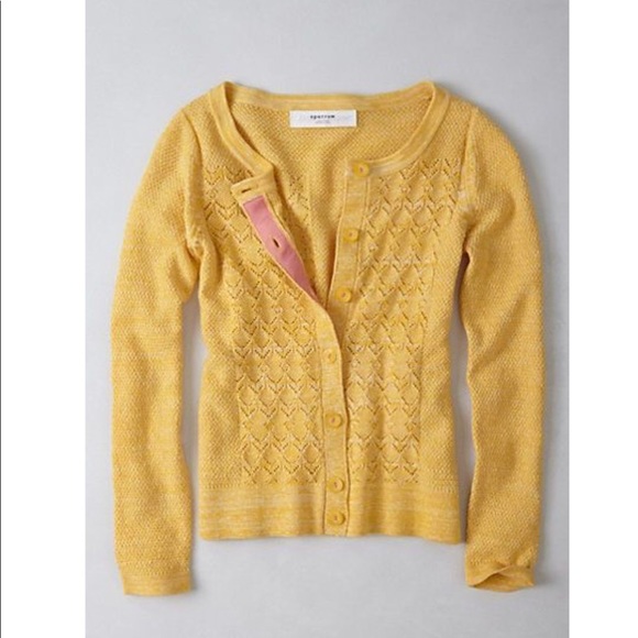 anthropologie yellow cardigan